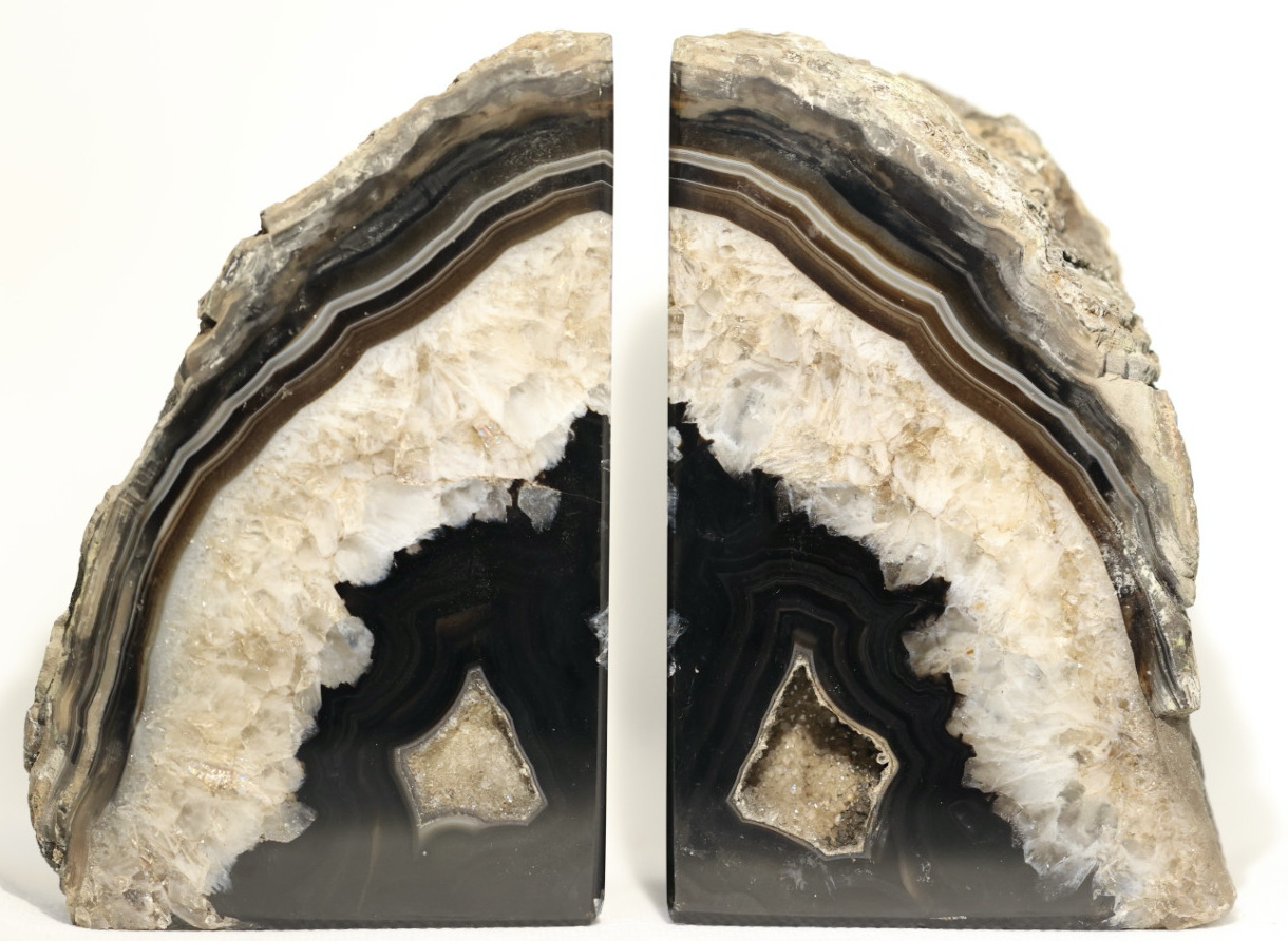 Black & White Agate Bookends