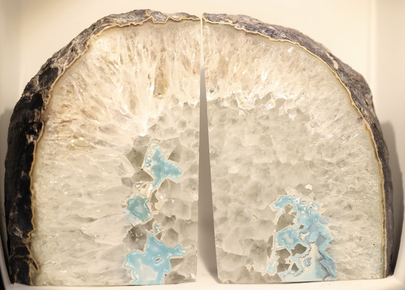 Blue & White Agate Bookends