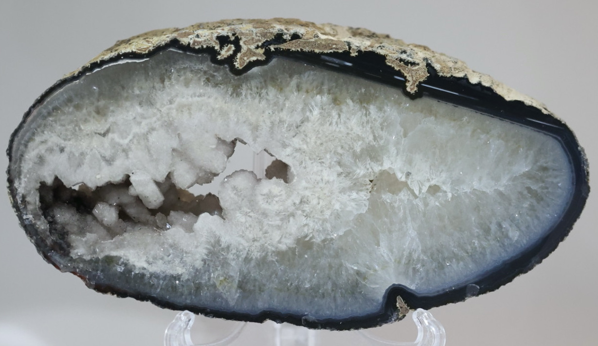 Blue / White Natural Polished Agate Slice Geode