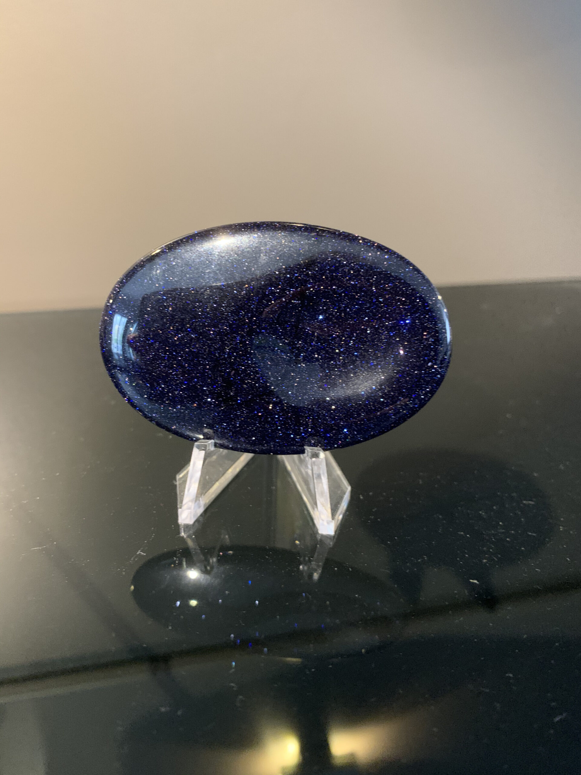 Blue Goldstone Thumb / Worry Stones
