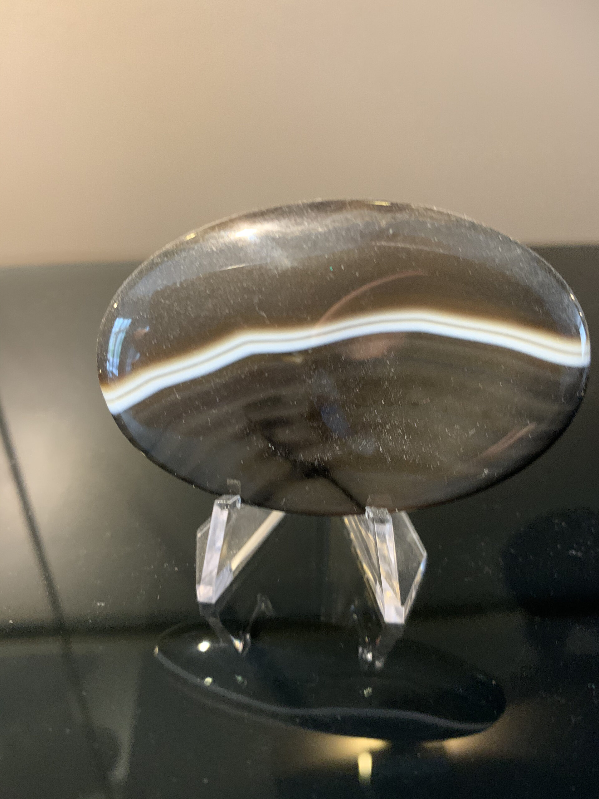 Black Agate Thumb / Worry Stones