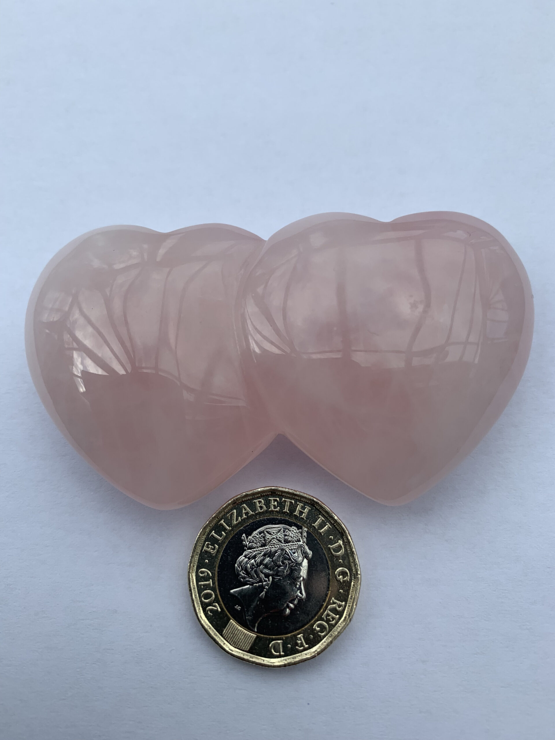 Rose Quartz Double Heart