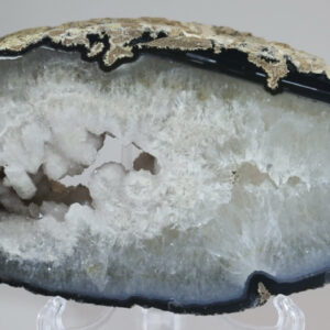 Blue / White Natural Polished Agate Slice Geode